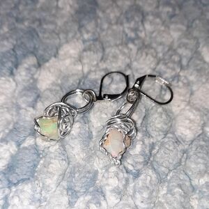 Delicate Silver and White Vintage-Inspired Earrings